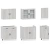 vidaXL Kitchen Cabinet Set Grey Sonoma Engineered Wood and Glass Large