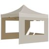 vidaXL Party Tent Cream Oxford fabric with PVC coating 6.6ft x 6.6ft