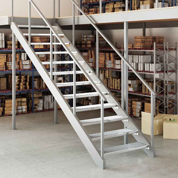 vidaXL Grate Step Silver Galvanized Steel Large Non-slip Grate Step