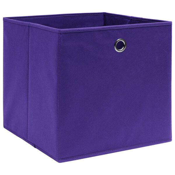 vidaXL Storage Box Set of 10 Purple Non-woven fabric (100% polyester)