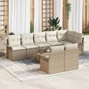 vidaXL Garden Sofa Set with Cushion 9 pcs Beige Poly rattan