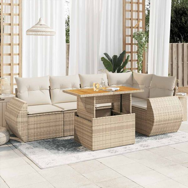 vidaXL Garden Sofa Set Beige