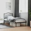 vidaXL Bed Frame Black Steel Twin Bed Frame Rectangular Modern