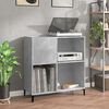 vidaXL Record Cabinet Concrete Grey Engineered Wood, Metal Medium