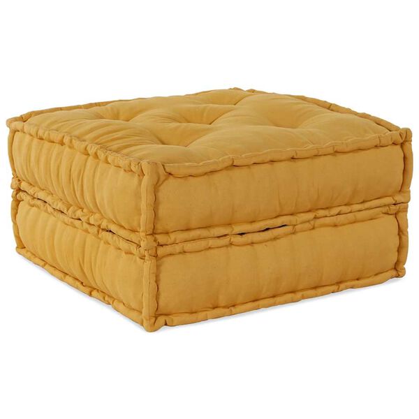 vidaXL Pouffe Yellow Fabric (100% cotton) 27.6 in