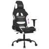 vidaXL Gaming Chair Black and White Fabric (100% polyester), metal, plywood