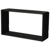 H&S Collection Floating Shelf Set of 3 Black Solid Paulownia wood