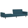 vidaXL Sofa Bed Blue Velvet, Wood, Plastic 2-Seater