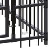 vidaXL Dog Kennel Black Powder-coated Steel Large Durable Dog Kennel