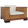 vidaXL Sofa Set Brown Natural rattan Large Removable Covers Sofa Set
