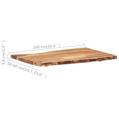vidaXL Table Top Solid Acacia Wood 39.4"x(19.7"-23.6")x1.5"