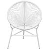vidaXL Garden Chair White PE Rattan, Powder-Coated Steel Medium Tough