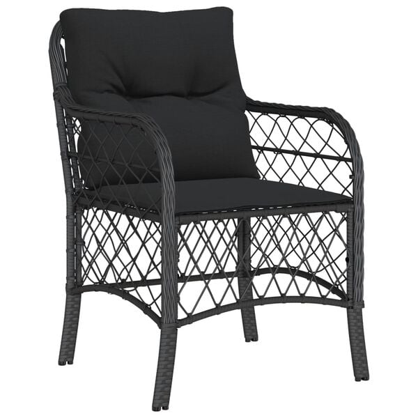 vidaXL Patio Chair Set of 2 Black