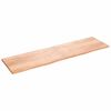vidaXL Bathroom Countertop Light Brown 86.6 x 23.6 x (0.8-1.6) " Treated Solid Wood