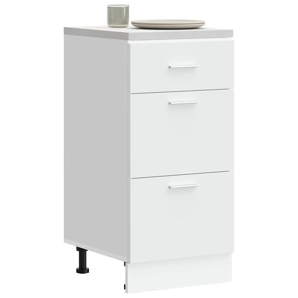 vidaXL Bottom Cabinet White Engineered wood Standard Adjustable Feet
