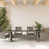 vidaXL Garden Table Grey Poly Rattan Large Durable Garden Table