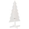 vidaXL Wooden Christmas Tree White Solid pine wood Medium