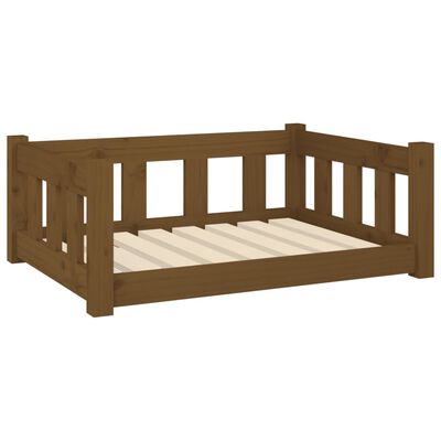 vidaXL Dog Bed Honey Brown 29.7"x21.9"x11" Solid Wood Pine