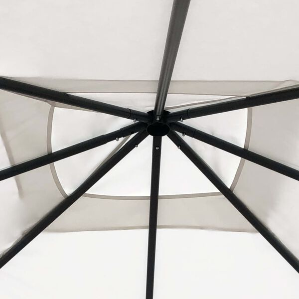 vidaXL Gazebo Cream Steel 9.8x9.8ft Durable Gazebo Square Modern