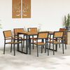 vidaXL Garden Dining Set 7 pcs Black and brown