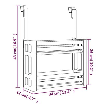 vidaXL Under Sink Organizer 13.4"x4.7"x10.2" Aluminum