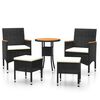 vidaXL Garden Lounge Set Black, Cream White