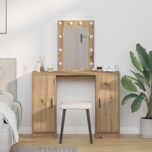 vidaXL Dressing Table Brown 40.16 x 12.99 x 53.15 in Engineered Wood