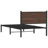 vidaXL Metal Bed Frame without Mattress Brown Oak 100 x 74.8 "