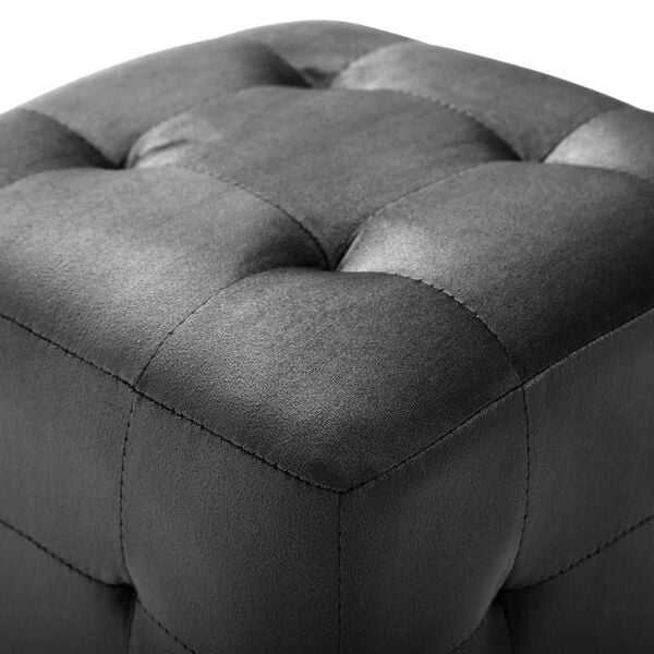 vidaXL Pouffe Black Velvet fabric, wood Small Durable Cube Ottoman