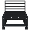 vidaXL Garden Middle Sofa Black Solid Pine Wood Standard Modular