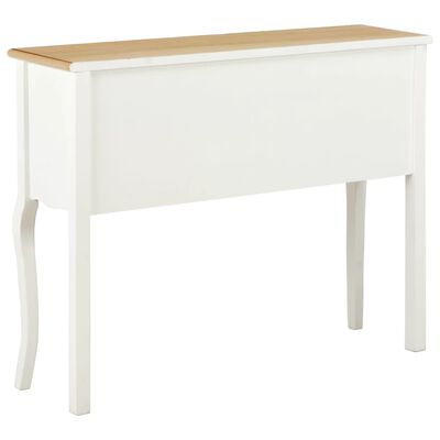 vidaXL Sideboard White and Brown 43.3"x11.8"x33.5" Solid Wood