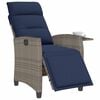 vidaXL Reclining Garden Chair Grey, Navy Blue