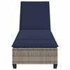 vidaXL Sun Lounger with Cushions Grey 55x200x25,5cm Poly Rattan