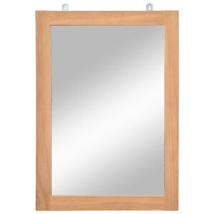 vidaXL Mirror Natural wood Solid teak wood and glass 19.7 x 27.6 in