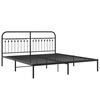 vidaXL Bed Frame Black Steel 72 x 80 in Durable Bed Frame