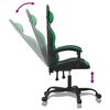 vidaXL Gaming Chair Black and Green Faux Leather