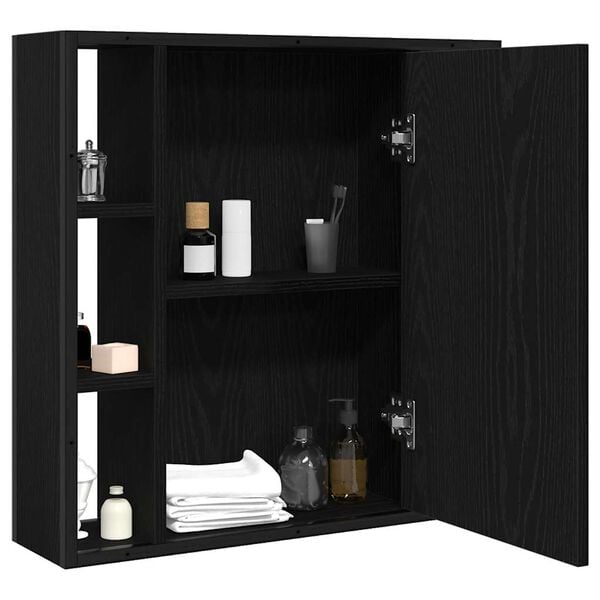 vidaXL Bathroom Mirror Cabinet Black oak