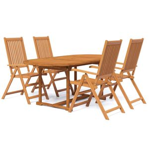 vidaXL Garden Dining Set Natural Wood Solid Acacia wood Medium