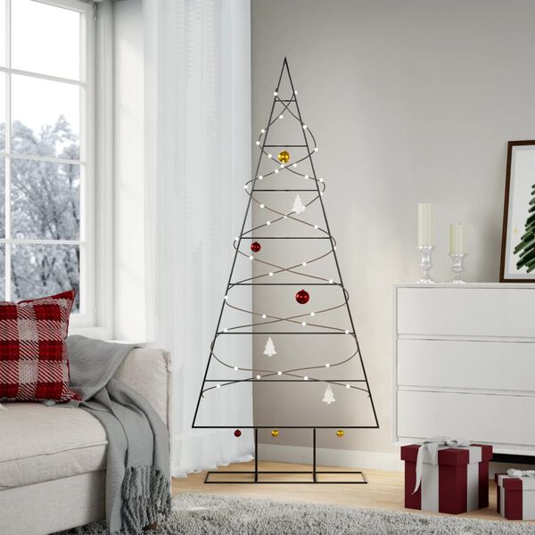 vidaXL Metal Christmas Tree for Decoration Black 70.9"