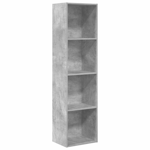 vidaXL Bookcase Concrete Grey Engineered Wood Medium Bookcase