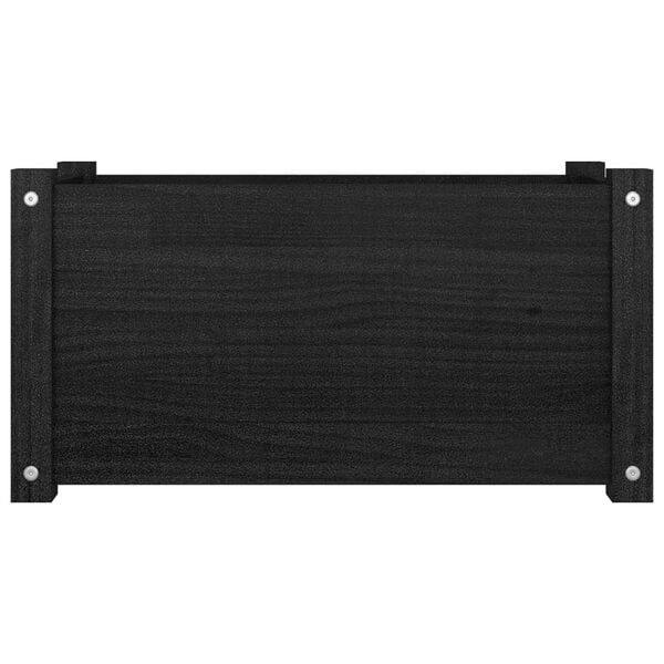 vidaXL Garden Planter Black Solid pinewood 23.6 x 12.2 x 12.2 in Durable