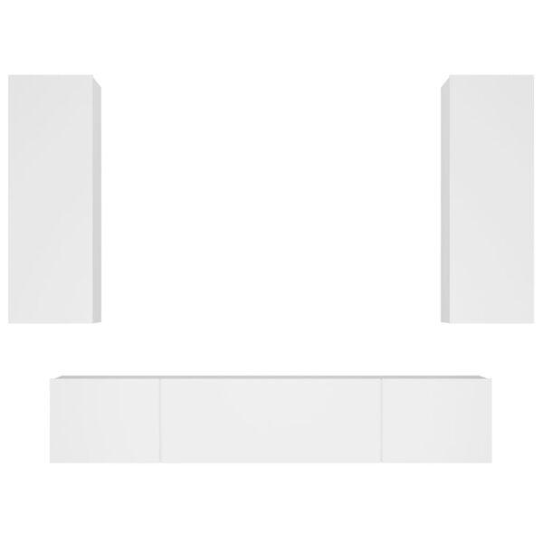 vidaXL TV Cabinet Set Set of 4 White Engineered wood Standard