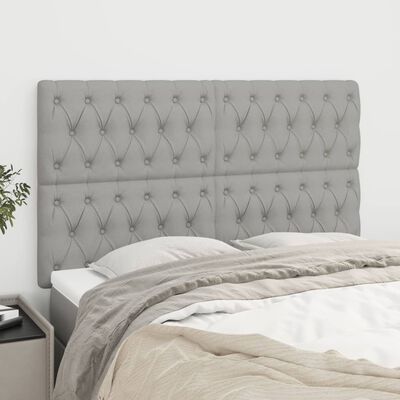 vidaXL Headboards 4 pcs Light Gray 28.3"x2.8"x30.7"/34.6" Fabric