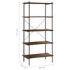 vidaXL Shelving Unit Black and Natural Engineered wood and steel