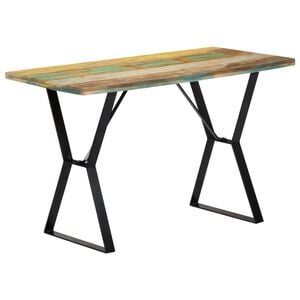 vidaXL Dining Table Multicolour Solid reclaimed wood and powder-coated iron