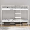 vidaXL Bunk Bed White Steel, mesh fabric Twin Bunk Bed Rectangular
