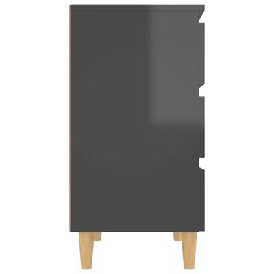 vidaXL Sideboard High Gloss Gray 23.6"x13.8"x27.2" Engineered Wood