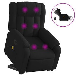 vidaXL Electric Stand up Massage Recliner Chair Black Fabric