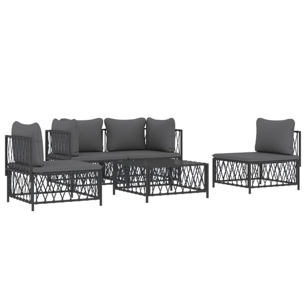vidaXL Garden Lounge Set Anthracite Woven fabric Medium Modular