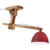 vidaXL Ceiling Lamp Distressed Red Iron, Solid Mango Wood Large